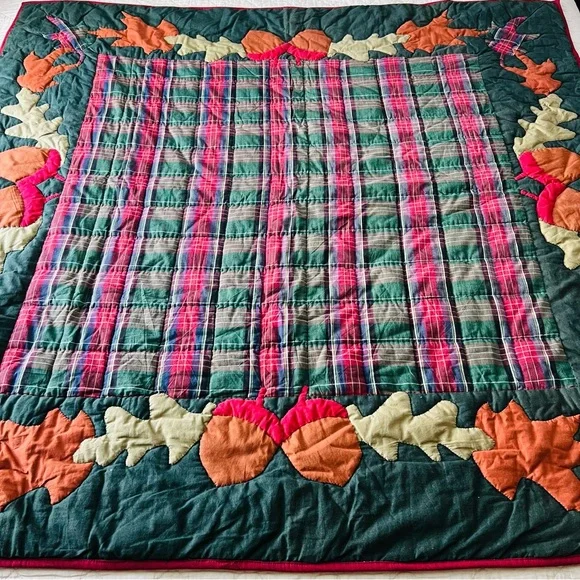 Vintage Rustic Handmade Appliqué Quilt – 52” x 52” - Picture 6 of 10